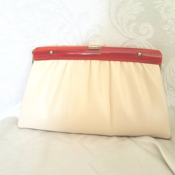 Vintage Cream and Lucite Clutch or Crossbody Bag - Picture 2 of 2